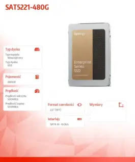Alternative view of Synology SATA SSD Enterprise 480GB 2.5 inch 7mm 6Gb/s SAT5221-480G