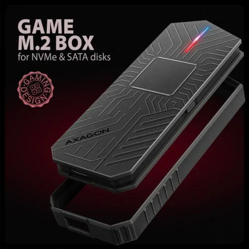 Alternative view of AXAGON EEM2-GAM USB-C enclosur e Gen2 M.2 NVMe/SATA SS