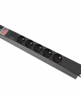 Lanberg PDU rack power strip 19 inch 1U 16A 5x230V 2m черен C14