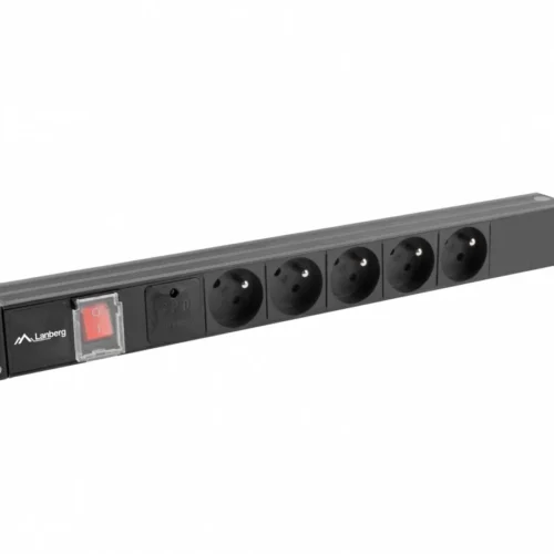 Lanberg PDU rack power strip 19 inch 1U 16A 5x230V 2m черен C14
