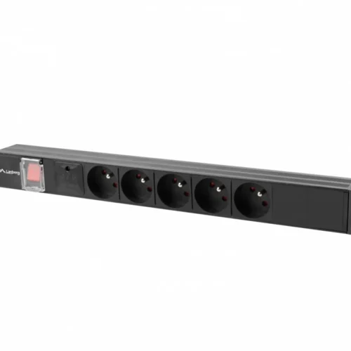 Lanberg PDU rack power strip 19 inch 1U 16A 5x230V 2m черен C14