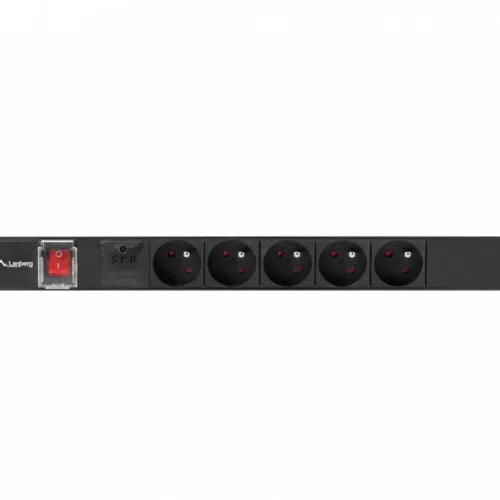 Lanberg PDU rack power strip 19 inch 1U 16A 5x230V 2m черен C14
