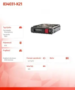 Alternative view of Hewlett Packard Enterprise Disc 8TB SAS 7.2K LFF LP 512e HDD 834031-K21