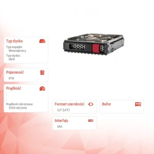 Alternative view of Hewlett Packard Enterprise Disc 8TB SAS 7.2K LFF LP 512e HDD 834031-K21