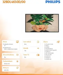 Alternative view of Philips Monitor 32BDL4650D 32 инча Public Display