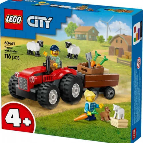 Alternative view of LEGO City 60461 червен Farm Tractor with Trailer & Sheep