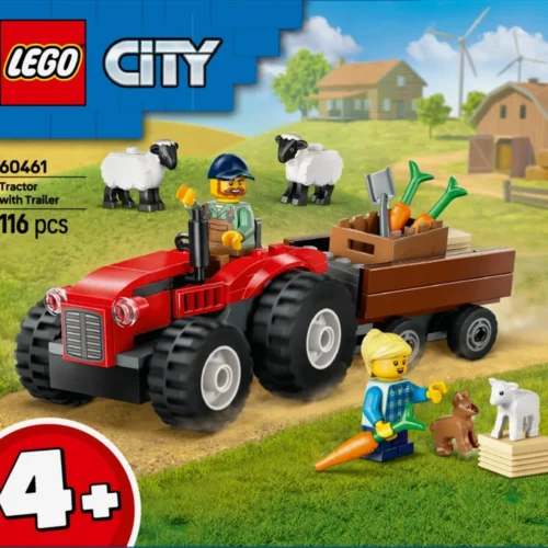 LEGO City 60461 червен Farm Tractor with Trailer & Sheep