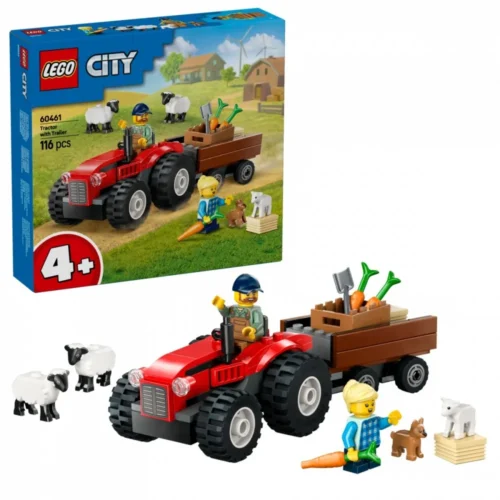 LEGO City 60461 червен Farm Tractor with Trailer & Sheep