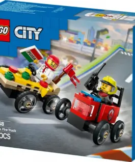 Alternative view of LEGO City 60458 Pizza vs. Fire Truck Race Car Pack