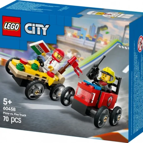Alternative view of LEGO City 60458 Pizza vs. Fire Truck Race Car Pack