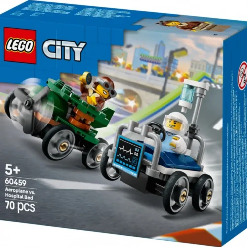 Alternative view of LEGO City 60459 Airplane vs. Hospital Bed Race Car Pack