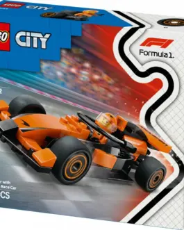 Alternative view of LEGO City 60442 F1 Driver with McLaren Race Car