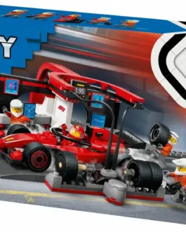 Alternative view of LEGO City 60443 F1 Pit Stop & Pit Crew with Ferrari Car