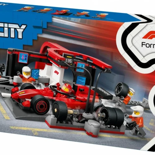 Alternative view of LEGO City 60443 F1 Pit Stop & Pit Crew with Ferrari Car