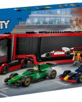 LEGO Bricks City 60445 F1 Truck with RB20 & AMR 24 F1 Cars
