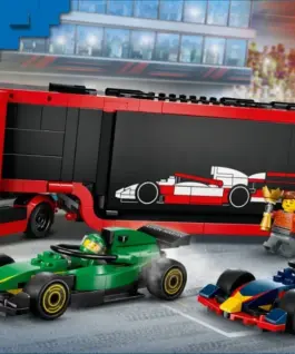 LEGO Bricks City 60445 F1 Truck with RB20 & AMR 24 F1 Cars