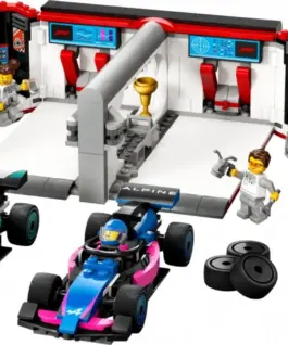 Alternative view of LEGO F1 Garage & Mercedes-AMG & Alpine Cars