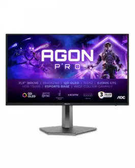 AOC AG326UD 31.5 inch 4K QD-OLED 165Hz HDMIx2 DP Pivot Speakers Monitor