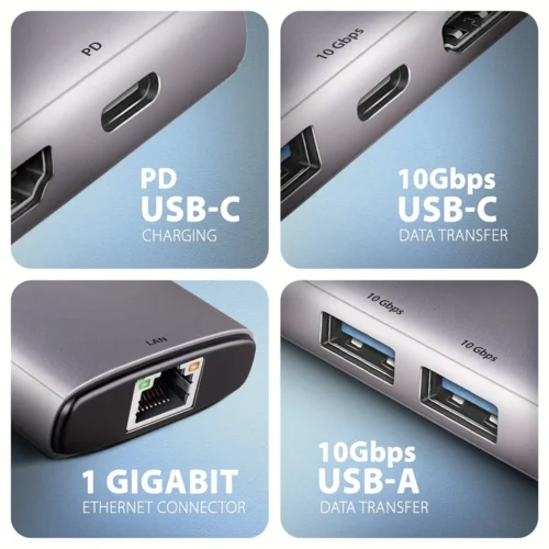 AXAGON HMC-6L2L 2xUSB-A HDMI4K 1x USB-C PD100W USBC LA