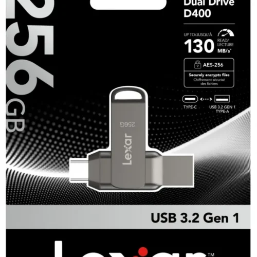 Alternative view of Lexar Pendrive Dual Drive D400 256GB USB-C/A 3.1 130MB/s