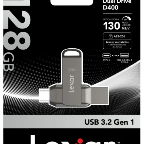 Alternative view of Lexar Pendrive Dual Drive D400 128GB USB-C/A 3.1 130MB/s