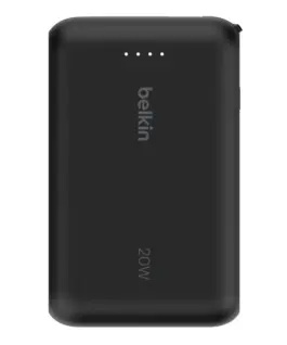 Belkin външна батерия BoostCharge 10k mAh 20w integrated кабел-C, port-C, черен
