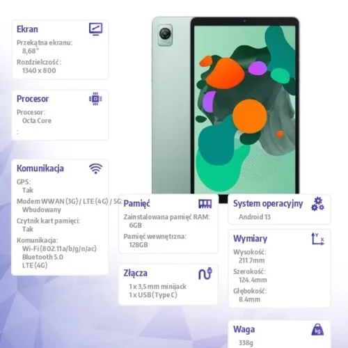 Blackview Таблет черенview TAB 60 6GB/128GB LTE зелен