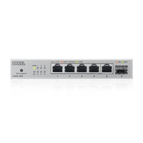 Alternative view of Zyxel 5-Port 2.5G Unmanaged Switch with 10G Uplink XMG-105-ZZ0101F