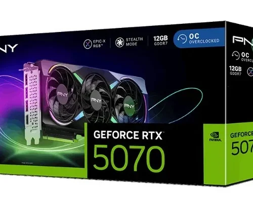 Alternative view of PNY GeForce RTX5070 OC ARGB 3F 12GB 192-bit 672GB/s