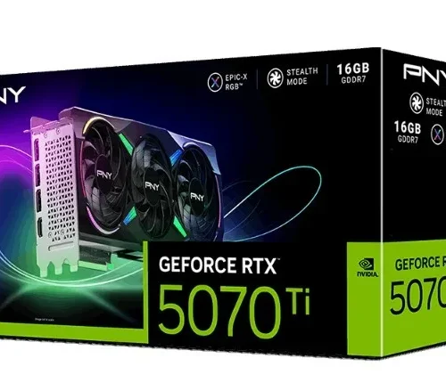 PNY видео карта GeForce RTX5070Ti OC 3F ARGB 16GB 256-bit 896G/s