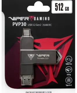 Patriot външен SSD 512GB PVP30 Duo Compact 1000/1000 MB/s USB 3.2 USB-C