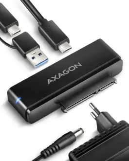 AXAGON  адаптер USB-C ADSA-FPX 10Gbps SATA 6G 2.5/3.5 inches SSD/HDD FASTPORT X w tym захранващ блок 60cm USB-C/USB-A