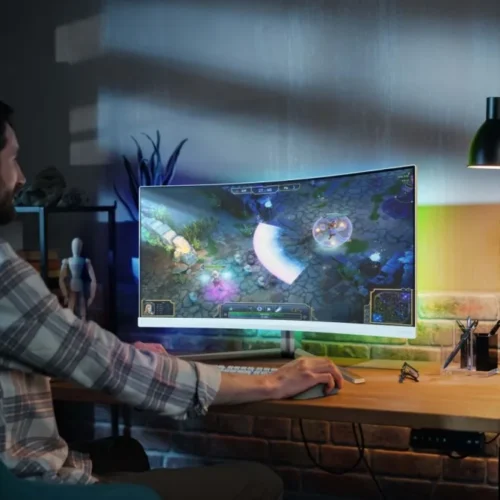 Philips Monitor 34 inches 34M2C5501A Curved VA 180Hz HDMIx2 DP HAS Ambiglow