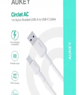 Alternative view of AUKEY AUKEY CB-NAC1 бял Nyl on кабел USB C - USB A