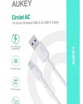 Alternative view of AUKEY AUKEY CB-NAC1 бял Nyl on кабел USB C - USB A
