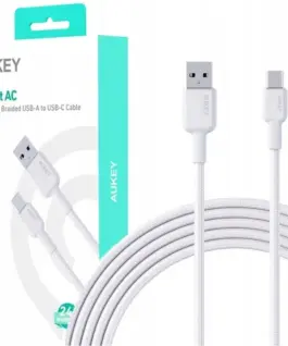 AUKEY AUKEY CB-NAC1 бял Nyl on кабел USB C - USB A