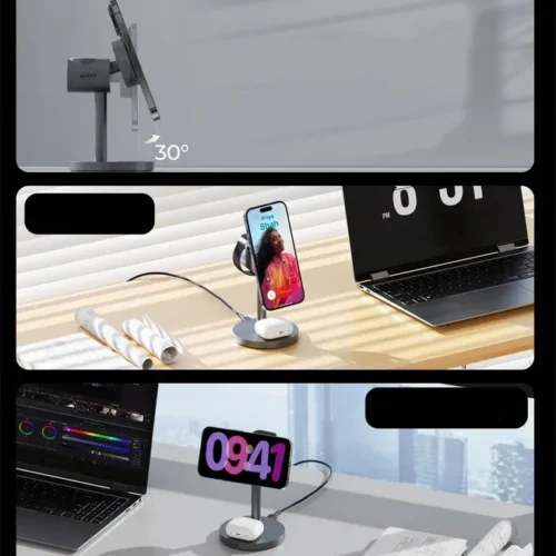 AUKEY LC-MC311 Wireless зарядно 3in1 15W USB-C