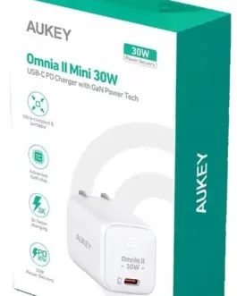 Alternative view of AUKEY мрежово зарядно PA-B1L бял Omnia II Mini1xUSB-C PowerDelivery 30W 5A