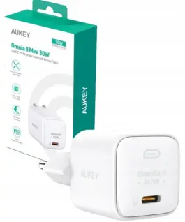 AUKEY мрежово зарядно PA-B1L бял Omnia II Mini1xUSB-C PowerDelivery 30W 5A