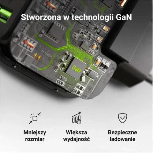 Green Cell зарядно PowerGaN 65W PD 3.0 QC 3.0 2xUSB-C 1xUSB-A бял