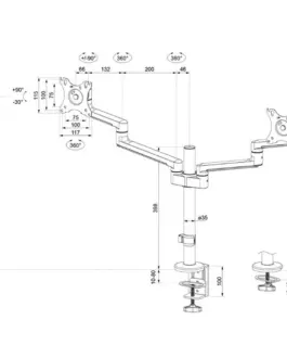 Alternative view of Neomounts DS60-425BL2 DESK MOUNT 2LCD 17-27inch 75x75-100x100 8kg 360