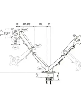 Alternative view of Neomounts Desk holder DS70-700BL2 2LCD