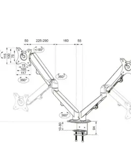 Alternative view of Neomounts Desk holder DS70-700BL2 2LCD