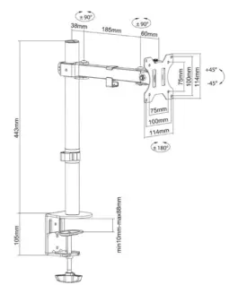 Alternative view of Neomounts FPMA-D540черен Desk Mount 13-32 75x75-100x100 8KG