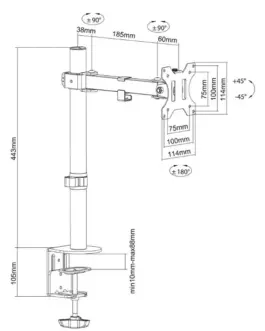 Alternative view of Neomounts FPMA-D540черен Desk Mount 13-32 75x75-100x100 8KG