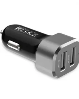 Alternative view of CRONG зарядно за кола 2xUSB 2.4A aluminium