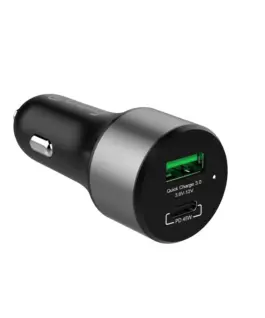 CRONG зарядно за кола USB-C PD 45W + USB QC 3.0 18W черен