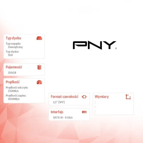 Alternative view of PNY SSD drive 250GB 2,5 SATA3 SSD7CS900-250-SI BULK