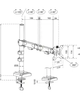 Alternative view of Neomounts Monitor arm DS60-600BL1 10-32inch 75x75-100x100 8KG PIVOT