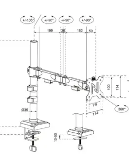 Alternative view of Neomounts Monitor arm DS60-600BL1 10-32inch 75x75-100x100 8KG PIVOT